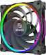 Akasa SOHO AR12 Reverse Blade Case Fans 120mm (2000rpm / 58.3cfm) with RGB Lighting and Connection 3-Pin / 4-Pin PWM