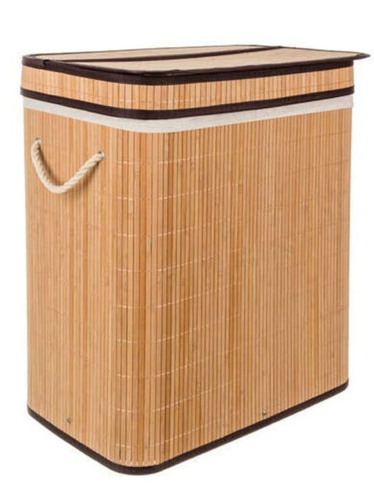 Καλάθι Απλύτων Bamboo 100lt με Καπάκι 60x5x35cm Καφέ