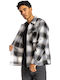 Long Sleeve Cotton Shirt Narrow Fit Checked White