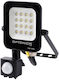 Metanor Водоустойчив LED Прожектор 10W Топло Бяло 2700K с Motion Sensor IP65