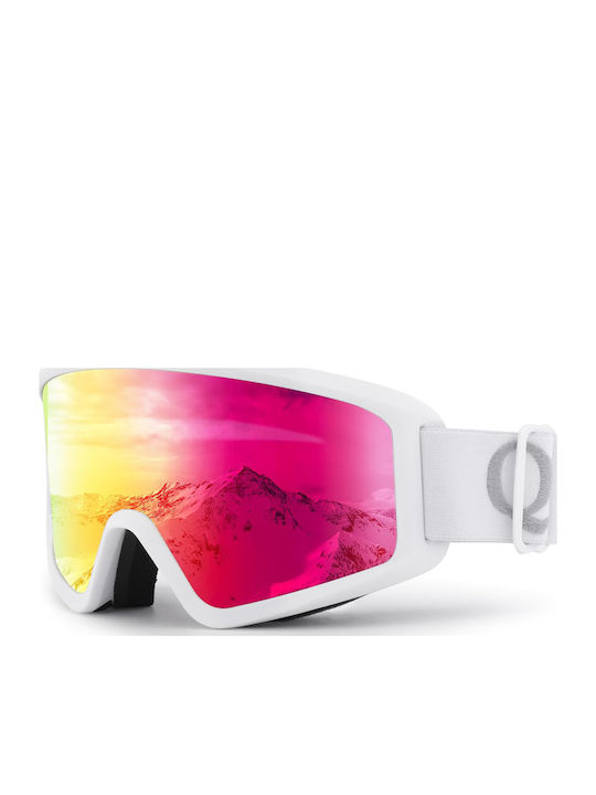 Qunature Ski & Snowboard Goggles Kids White wit...