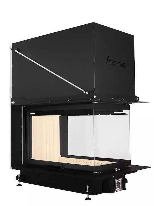 A. Caminetti Crystal 3D MAX Ενεργειακό Τζάκι Ξύλου Τρίπλευρο με Συρόμενη Ανοιγόμενη Πόρτα