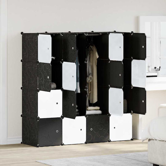 Organizator de Depozitare cu 16 Cuburi cu Bare de Agățat PP Alb 4019584