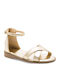 Flache Sandalen für Damen in Gold Farbe