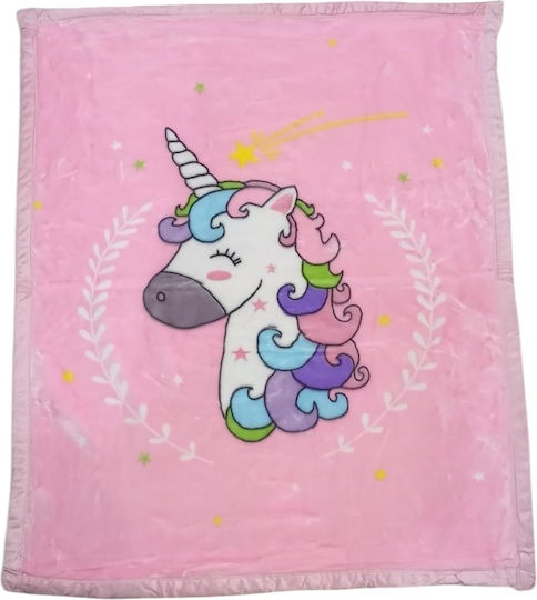 Natural Home Decke Kinderbett Rosa unicorn 110x130cm