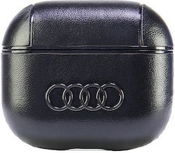 Audi Leather Big Logo Husă în culoarea Negru pentru Apple AirPods 3