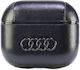 Audi Leather Big Logo Hülle Leder in Schwarz Farbe für Apple AirPods 3