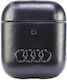 Audi Leather Big Logo Θήκη Δερμάτινη σε Μαύρο χρώμα για Apple AirPods 1 / AirPods 2