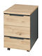 Schublade Büro aus MDF mit Rollen in Beige, 45x55x66cm