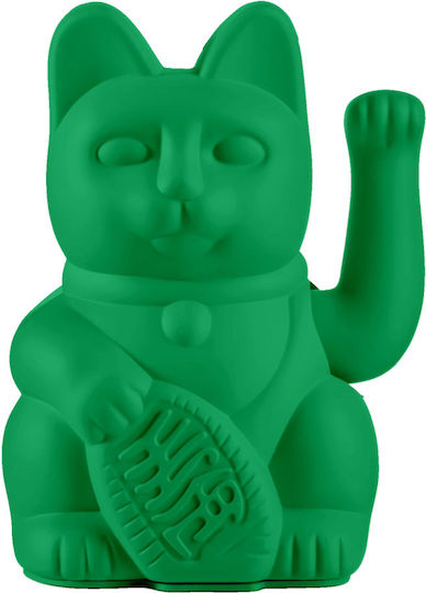 Donkey Διακοσμητική Γάτα Πλαστική Vivid Πράσινη Lucky Cat 8,5x10,5x15