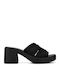 Mules with Chunky Heel in Black Color
