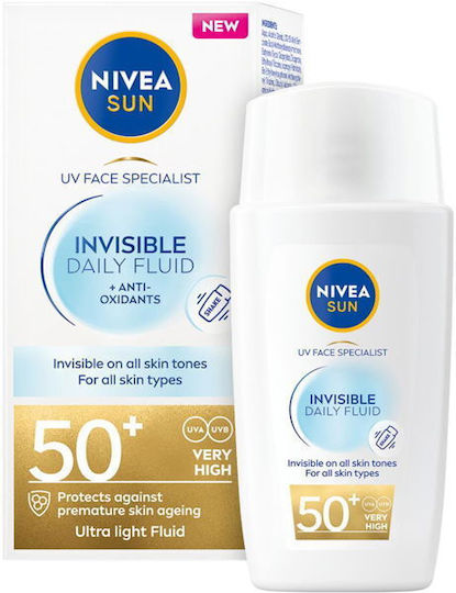 Nivea Invisible Daily Fluid Αντηλιακή Κρέμα Προσώπου SPF50+ 40ml