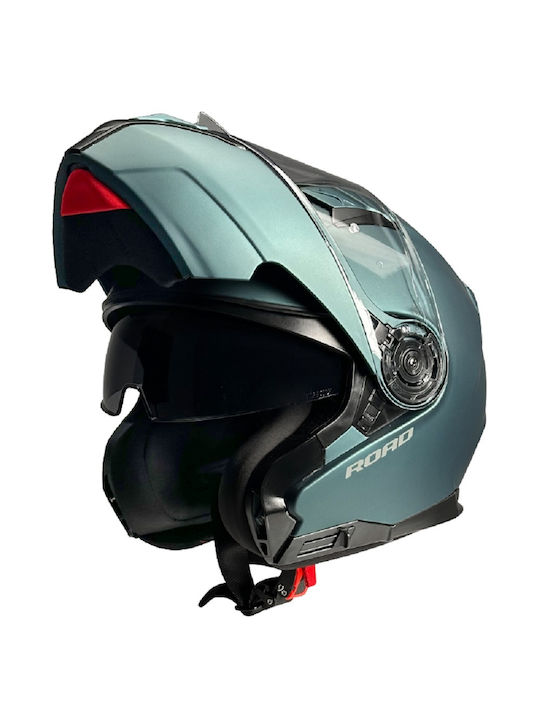 Pilot Road II Greenish Gold Motorcycle Helmet F...