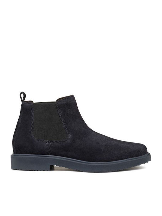 Geox Massimiano Suede Navy Blue Chelsea Boots