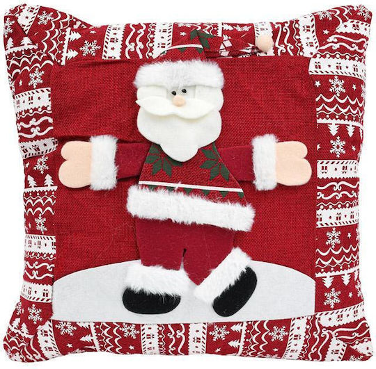 Fylliana Christmas Decorative Pillow Santa Claus Square Red 44x44cm