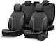 Καλύμματα Αυτοκινήτου Otom Coral Design Universal Full Δερματίνη Σετ Εμπρός Πίσω 11 Τεμαχίων Μαύρο Γκρι Crαl-106