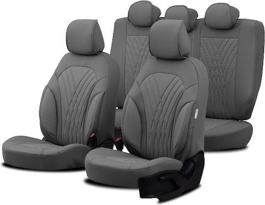Καλύμματα Αυτοκινήτου Otom Progressive Design Universal Full Δερματίνη Σετ Εμπρός Πίσω 11 Τεμαχίων Γκρι Ρrg-103