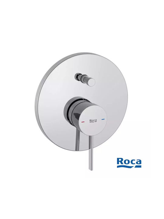 Roca Μίκτης Μπαταρίας Εντοιχισμού για Ντουζιέρα 2 Εξόδων Ασημί