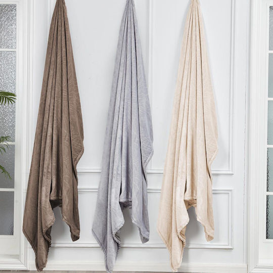 Borea Jungle Velvet Blanket Double 220x240cm Brown