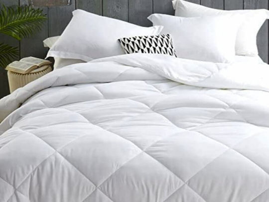 Пухено Куинсайз с Пълнеж Microfiber 220x240бр Бял 350 г/м²Gsm