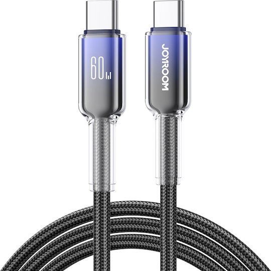 Joyroom Series Braided USB 2.0 Cable USB-C male - USB-C 60W PD Μαύρο 1m