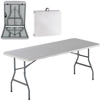 Ningbo Τραπέζι για Camping Πτυσσόμενο σε Βαλιτσάκι 152x74x70cm Λευκό