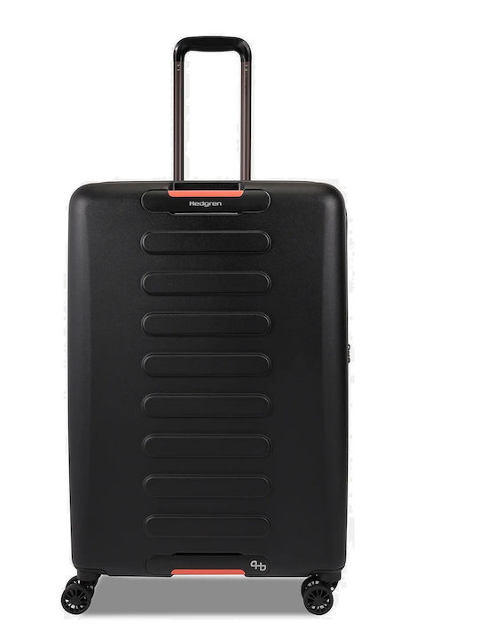 Hedgren Large Hard Travel Suitcase Black with 4 Wheels Height 74cm