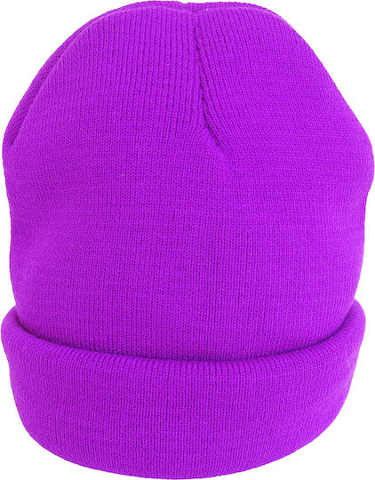 Beanie Unisex Σκούφος Πλεκτός σε Μωβ χρώμα