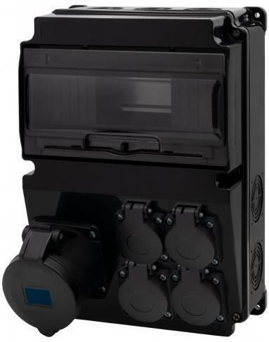 Черен панел Lago 10m Scenic 16a/3p прави контакти 4x230v F3.2894