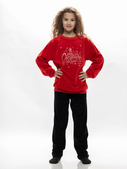 Galaxy Kids' Pajamas Winter Cotton red Christmas