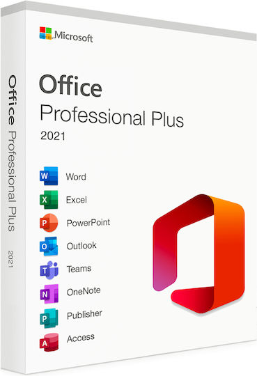 Microsoft Büro Professional Plus 2021 Englisch als Elektronische Lizenz für 1 Benutzer