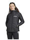 Insulated Women's for Hiking Short Lifestyle Jacket for Winter with Hood Black