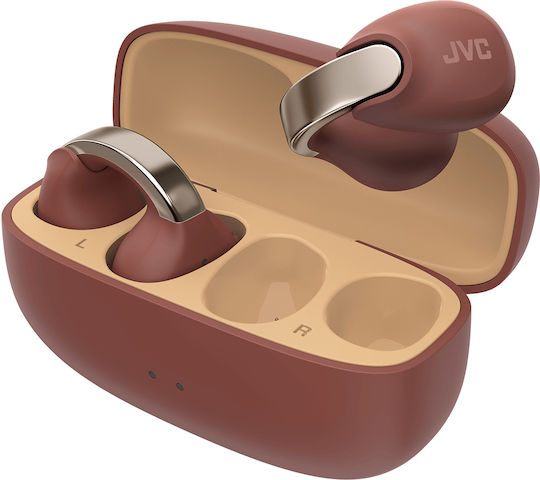 JVC HA-NP1T Open Ear Bluetooth Handsfree Ακουστικά με Αντοχή στον Ιδρώτα και Θήκη Φόρτισης Maroon
