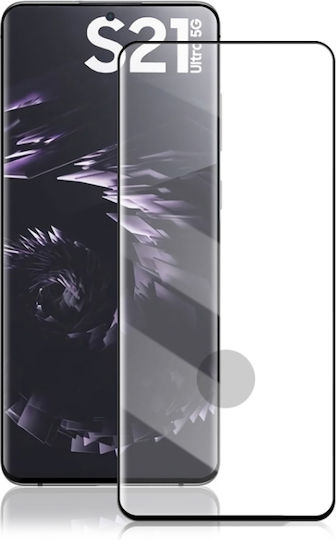 Mocolo Full Curved Tempered Glass Fingerprint Unlock Support Compatible with Samsung Galaxy S21 Ultra Black