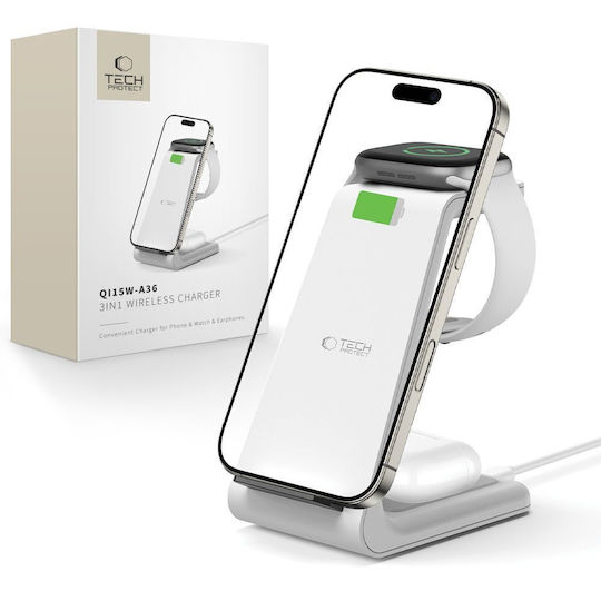Tech-Protect Wireless Charger (Qi Pad) and Cable USB-C - USB-C 10W Whites (QI15W-A36)