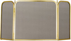 Metallic Fireplace Screen with Panels 54x23x50cm Gold