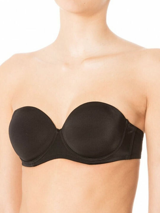 Infiore Balconette Push Up Balconette Strapless Bra Underwire Black