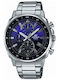 Casio Edifice Ceas Bărbați Baterie Cu Brățară Metalică Argintie