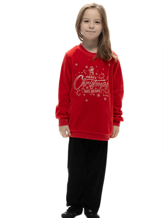Galaxy Kids' Pajamas Winter Cotton red