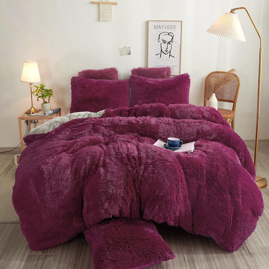 Saray Home Комбинирано одеяло Сет с калъфки за възглавници Куинсайз 220x240бр Dark Purple-Plum 3бр 300 г/м²Gsm