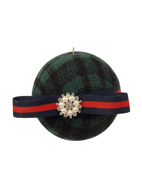 Green Fabric Christmas Ball 9cm