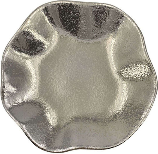 Marhome Διακοσμητική Πιατέλα Κεραμική Χρυσή 25x25x5εκ.
