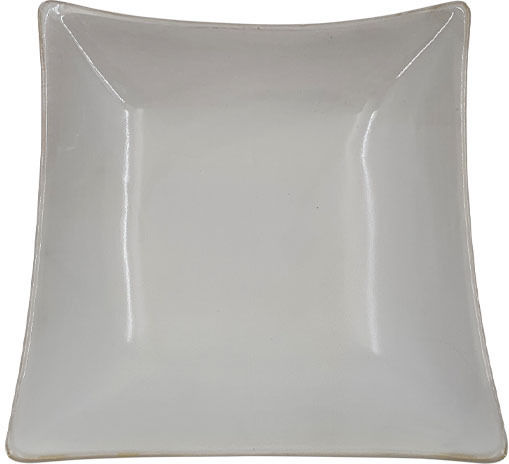 Marhome Square Ceramic Decorative Platter Ecru 25.5x25.5x8cm