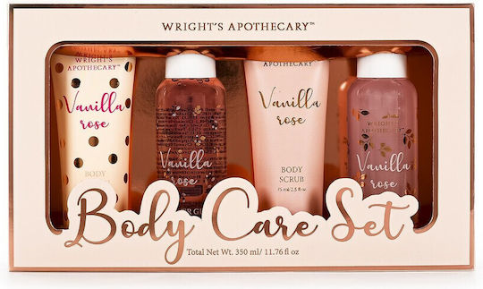 Tri-Coastal Design Vanilla Rose Skin Care Set for Moisturizing & Body Cleaning 4pcs