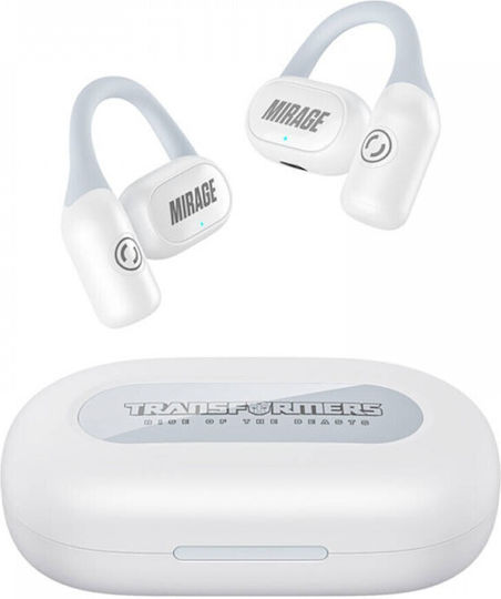 The Transformers TF-T13 Open Ear Bluetooth Handsfree Ακουστικά με Θήκη Φόρτισης Λευκά
