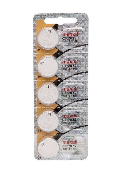 Maxell Μπαταρίες Λιθίου Ρολογιών CR2025 3V 5τμχ