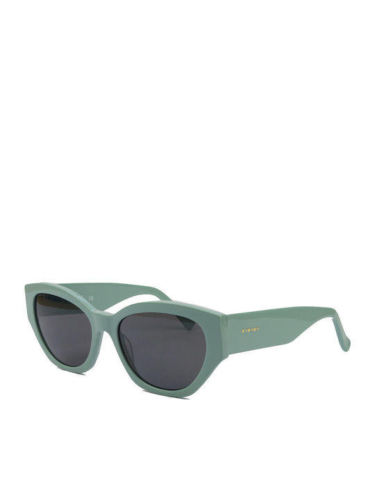 The Glass of Brixton Women's Sunglasses with Green Plastic Frame and Gray Lens