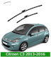 Front Wiper Blade Set Citroen C3 2013-2016 650mm 400mm Bosch Aerotwin 3398000115 26" & 16" 2 Pieces