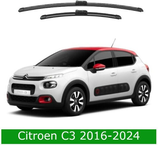 Front Wiper Blade Set Citroen C3 2016-2024 650mm 400mm Bosch Aerotwin 3398000116 26" & 16" 2 Pieces