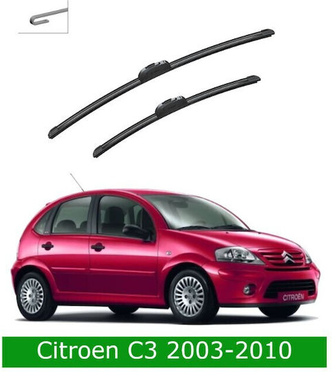 Front Wiper Blade Set Citroen C3 2003-2010 600mm 450mm Bosch Aerotwin 3398000113 24" & 18" 2 Pieces
